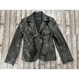 Torino Lamborghini Lambskin Leather jacket size L trim kangaroo hair / cow